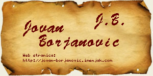 Jovan Borjanović vizit kartica